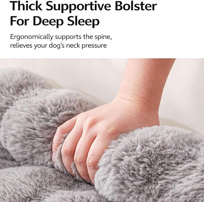 Dream Cloud Pet Sofa Bed Machine Washable Waterproof Supportive Comfort Non-Slip Plush Pet Couch Bed with Raised Edge for Sofa Car Floor, Small Medium Dogs Cats, Furniture Protector (White2)