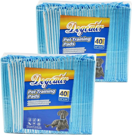 Dog Pee Pads Extra Large 80 Count, Thicken Dog Training Pads 30"x36", Puppy Pee Sheets XL for Indoor, Outdoor Use, Heavy Absorbent Disposable Underpads, Blue