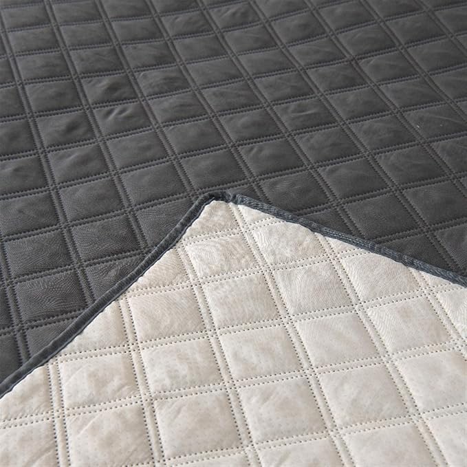 GIBZ Waterproof Dog Bed Cover Anti Slip Pet Furniture Protector Blanket Washable Thick Quilted Mat, Black, 259x208cm