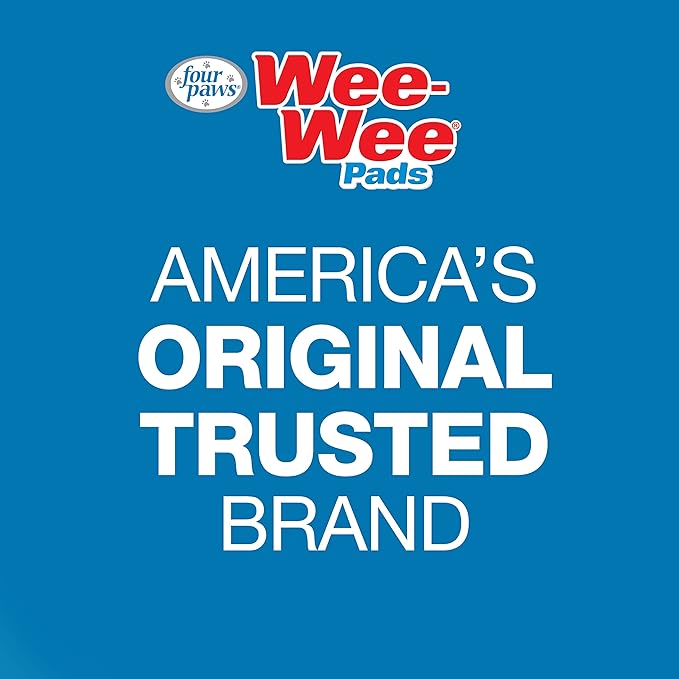 Four Paws Wee-Wee Odor Control with Febreze Freshness Pee Pads for Dogs & Puppies, Leak-Proof Dog Housebreaking Potty Training Floor Protection, Spring Fresh Scent, 22" x 23", 100 Count