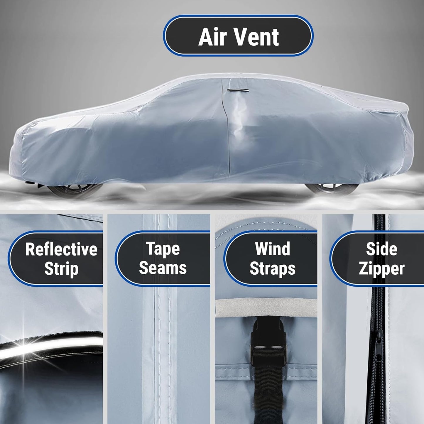 iCarCover Premium Car Cover for 1959-1970 Pontiac Bonneville 2-Door, 4-Door Heavy Duty Waterproof All-Weather Automobiles Custom Fit Indoor Outdoor UV Snow Protection Covers with Straps and Bag