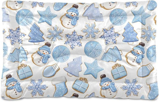 Christmas Gingerbread Cookies Pet Bed Cute Dog Bed Mat Absorbing Non Slip Pad Pet Sleeping Mat for Small, Medium, and Large Dogs Puppy Cat 24 in x 18 in