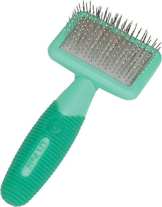 Coastal Pet Li'l Pals Dog Slicker Brush with Coated Tips - Dog Grooming Brush for Small Breeds & Puppies - One Size (3.25” x 7.25”)