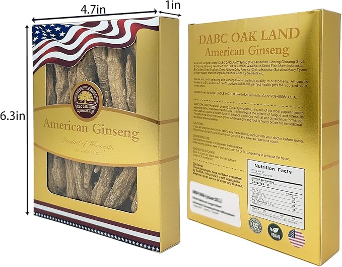 American Ginseng Slices from Wisconsin (Sliced Ginseng Root）Wisconsin Grown!Most People Use It to Make Ginseng Tea! Good for Health! (American Ginseng Slices (Small Round), 4 Boxes of 1 Pound)