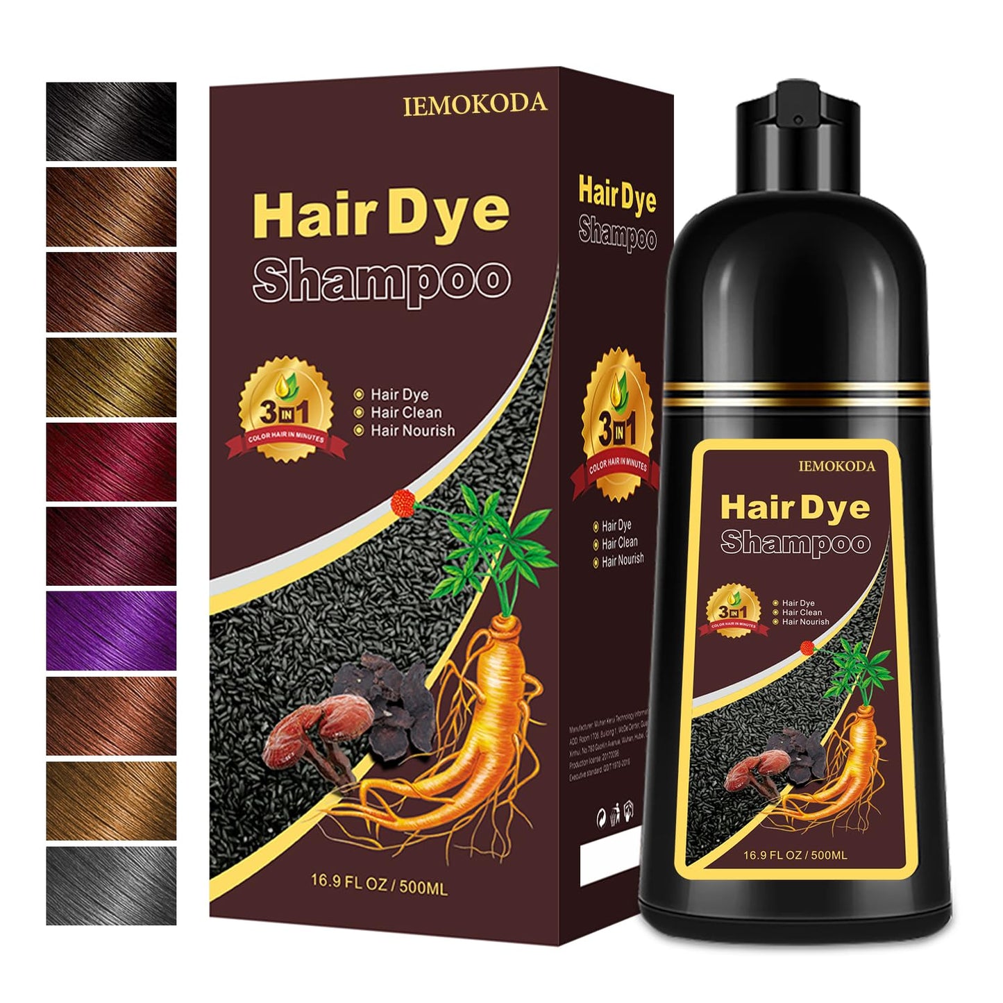 Yocisku Light Brown Hair Dye, Hair Dye Shampoo For Women & Men, Color Shampoo Hair Dye, Shampoo Para Pintar El Cabello 16.9 Fl O