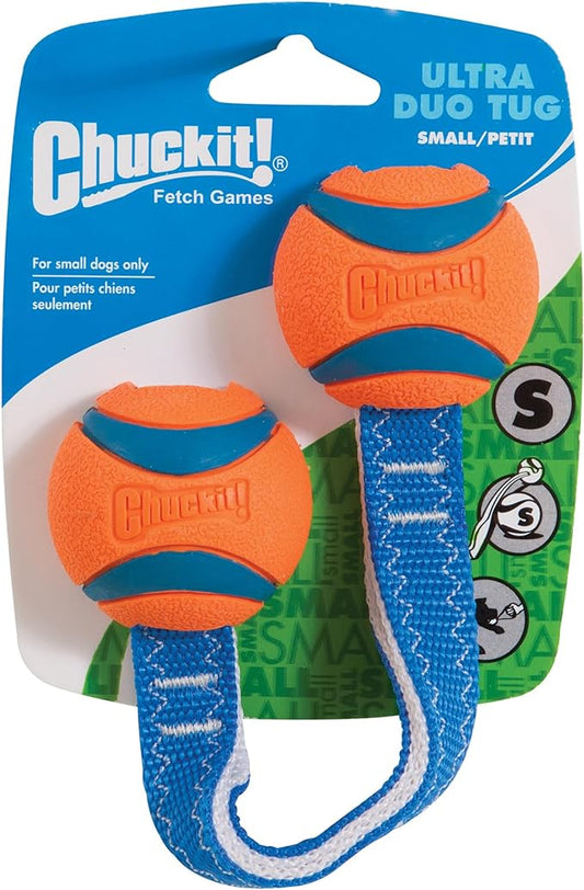 Chuckit! Ultra Duo Tug Dog Toy, Small Indoor and Outdoor Dog Ball for Dogs 0-20 Pounds
