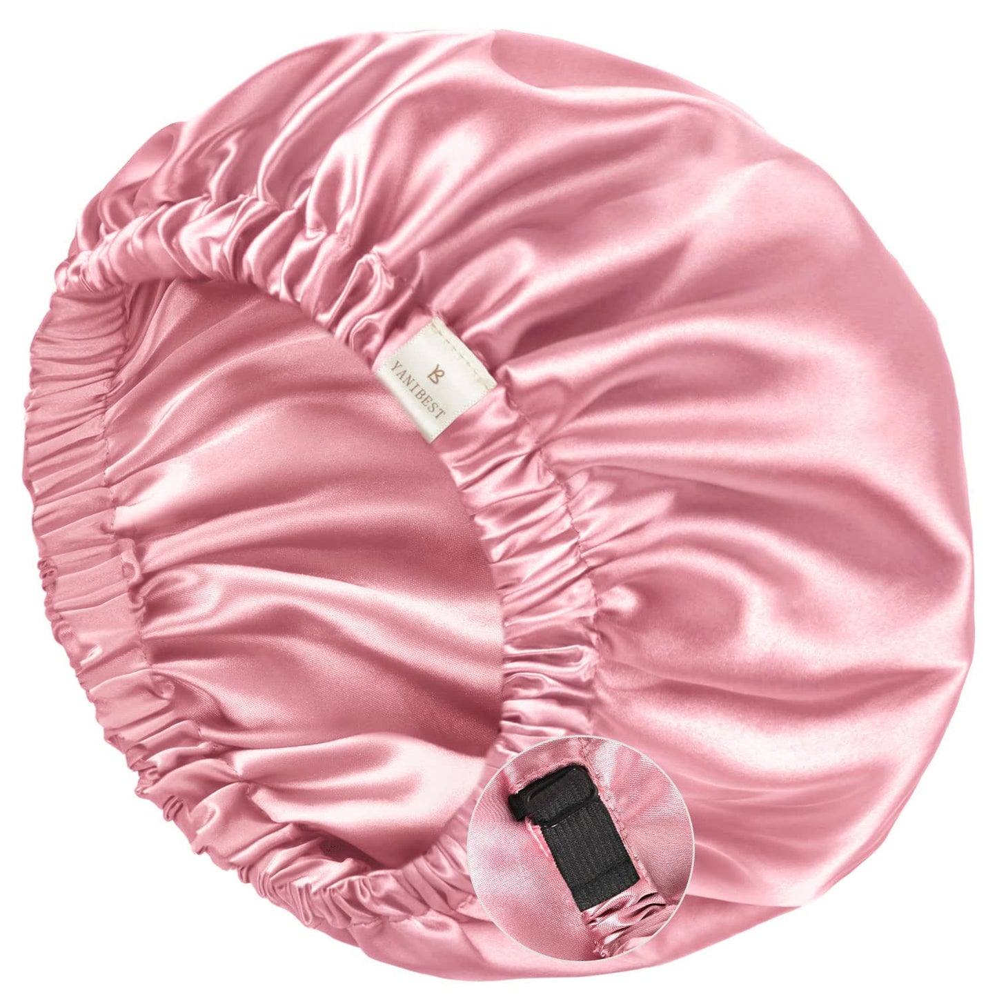 Yanibest Satin Bonnet For Sleeping, Hair Bonnets For Women And Men, Double Layer Ajustable Silky Bonnet For Curly Braids Hair Ro