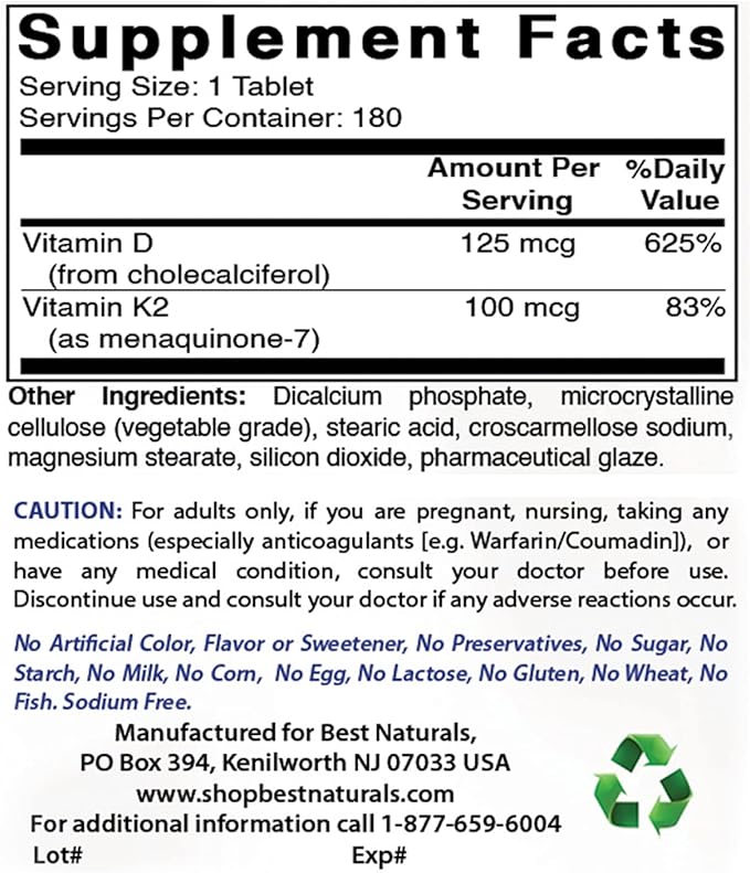 Zinc Citrate 30 mg & Vitamin K2 (MK7) with D3