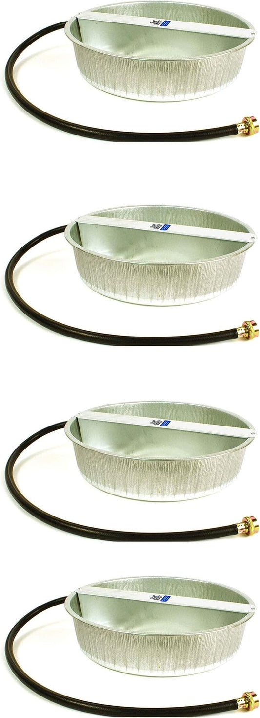 Little Giant PW13 13-Quart Capacity Rust Resistant Galvanized Steel Ever Full Pet Water Bowl Dish Attachable to Standard Hose (4 Pack)