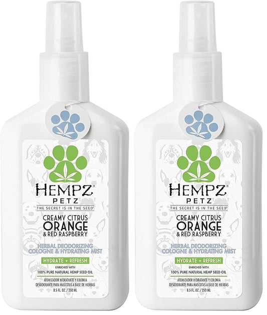 Hempz Petz Dog Cologne,Creamy Citrus Orange & Red Raspberry,8.5 fl. oz. - Hydrating Puppy Perfume,(Pack of 2)