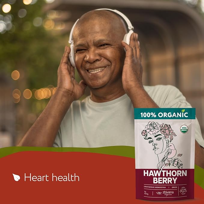 Extra Large 2lb Bag - Hawthorn Berry Tea Organic - Dried Hawthorn Berries Whole - Hawthorne Tea - Healthy Blood Pressure, Heart Health, Immune Support