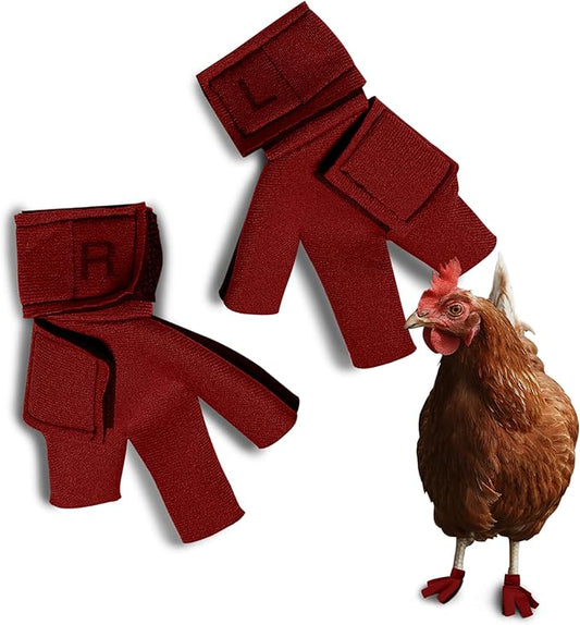 Chicken Shoes for Injured Feet – Protective Neoprene Footwear for Chicken, Open-Toe Design for Bumblefoot Relief, Made in USA - Standard, 3" Max. Inside Width, Red