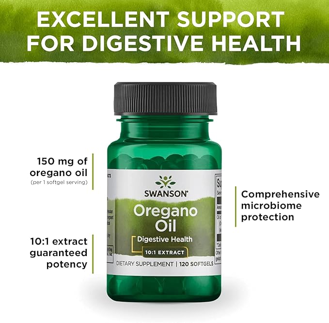 Swanson Oregano Oil 10:1 Extract - Natural Supplement Promoting Digestive Health & Respiratory Support - Supports Gastrointestinal System & Urinary Tract Health - (120 Softgels, 150mg Each) (4 Pack)