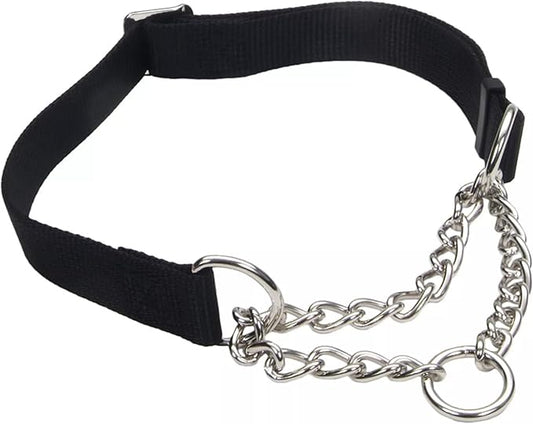 Coastal Pet - Check-Choke - Adjustable Check Training Collar for Dogs, Black, 3/4" x 14"-20"