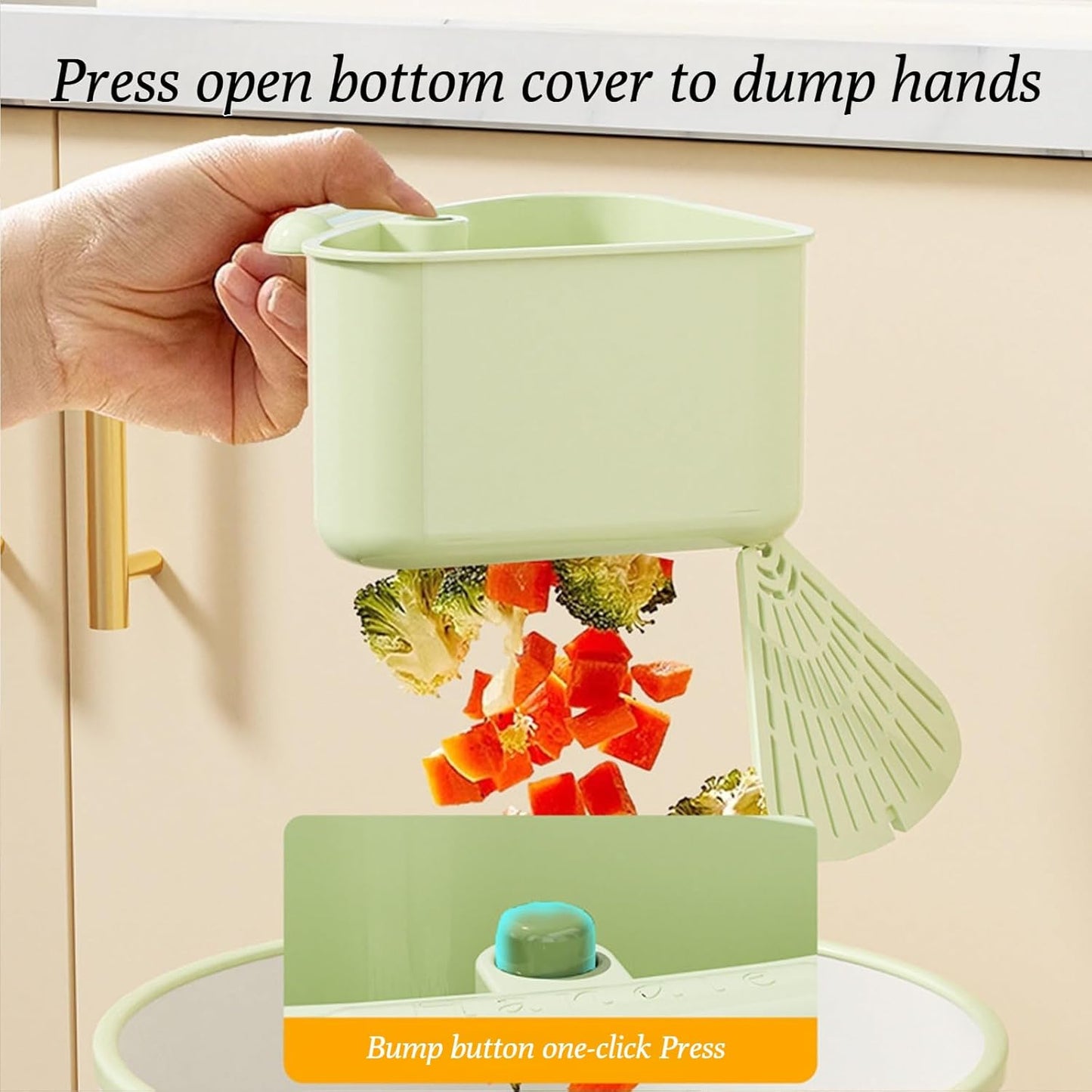 Suction Cup Sink Corner Rack, 2025 Upgraded Automatic Dumping Sink Strainer Basket, Suction Cup Press Sink Drainer Basket, No Drilling Corner Sink Strainer for Food Waste (Yellow, 2Pcs)