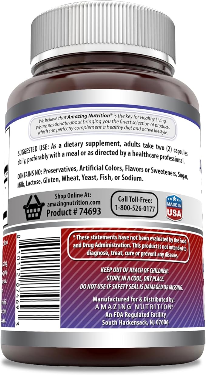 Amazing Formulas Tribulus 750 Mg Extract 20:1Supplement | 15000 Mg Equivalent | 180 Capsules | Non-GMO | Gluten-Free | Made in USA