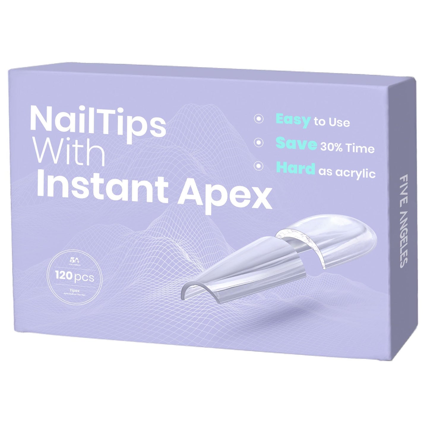 Five Angeles Tipex Instant Apex Nail Tips,Long Coffin Full Cover Gel Nail Tips Thicker Acrylic Nails,Strong Hard Clear Pre-Etche