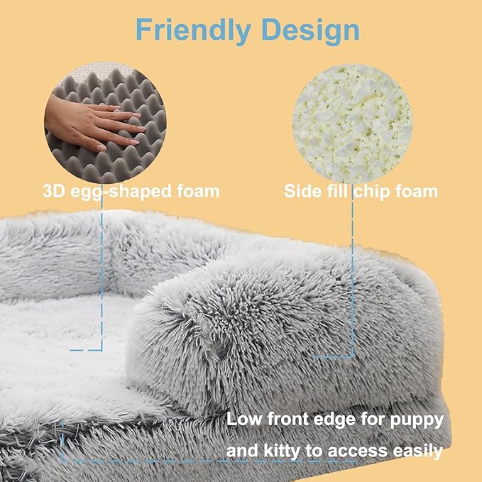 Dog Beds Large Sized dog Orthopedic, Sofa Dog Bed with Waterproof Lining and Nonskid Bottom, Rectangle Washable Dog Bed for Medium Small Dogs and Cats Comfortable ( Color : Brown2 , Size : 17 x 15" )