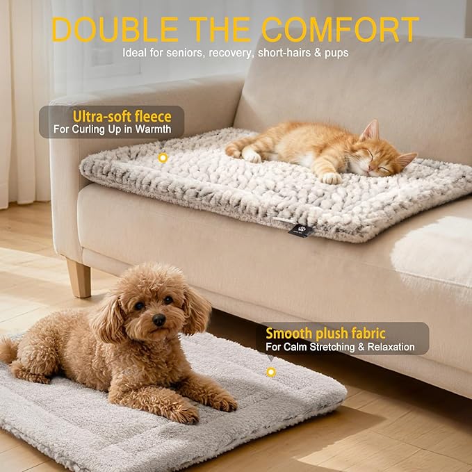 Self Heating Cat Pad Self Warming Bed 27.5" x 18.5" Thermal Heated Cat Mat Extra Warm Pet Mat for Outdoor and Indoor Large Kittens Small Puppy Pets