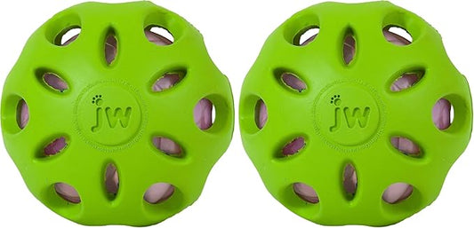 Petmate Crackle Heads Crackle Ball Crunchy Noise Chew Fetch Toy for Dogs Assorted Colors,Medium 3' Diameter,(Pack of 2)