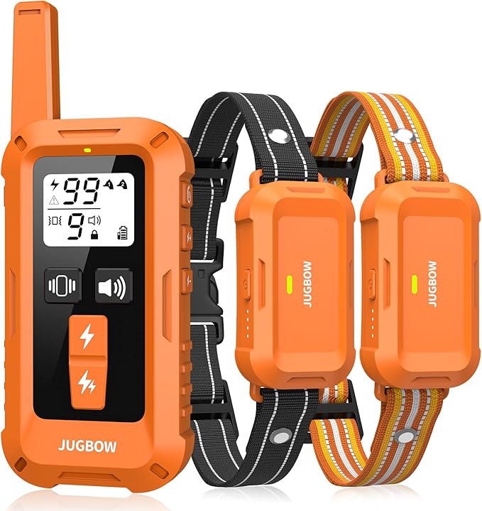 Jugbow Dog Shock Collar 2 Dogs (10-120Lbs) - 4200FT Dog Training Collars with Remote Control, IPX8 Waterproof Rechargeable E-Collars for Large Medium Small Dog