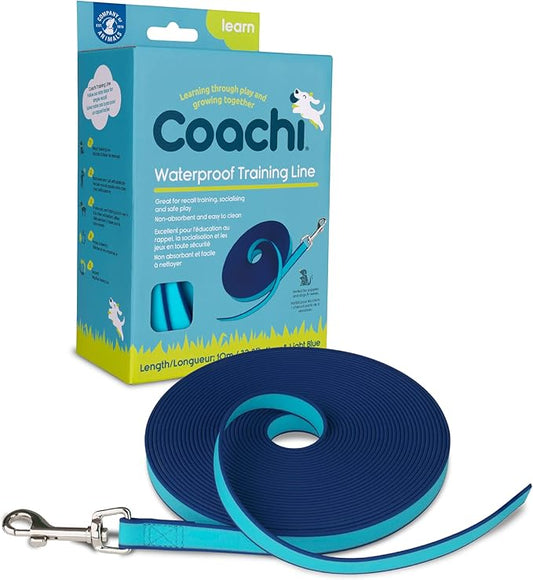 Coachi Training Line 10m Safe Training Outdoors, Recall Training, Dog & Puppy Socialisation, Lightweight, Waterproof, Perfect for Stopping Chasing. Suitable for Medium & Large Dogs & Puppies