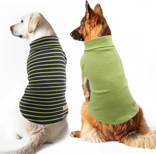 KYEESE 2Pack Dog Sweater Pullover Clothes Soft Pet Sweatshirt Stretchy Pet Sweaters Large Size Pets Turtleneck Pets Coats Warm Dogs Clothes Dog Sweaters for Large Dogs