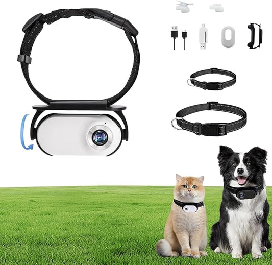 Waterproof Dog Camera 2.0-1080p Pet Action Camera with Real-time Feed, Mini Wireless Cat Camera, Includes 32gb Sd Card for Pets & Dogs White