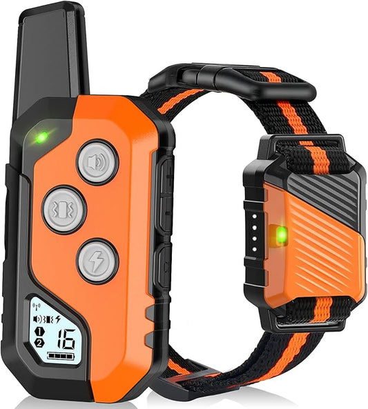 Shock Collar for Dogs, IP67 Waterproof Dog Training Collar with Remote, 3 Training Modes with Beep, Vibration, and Safe Static, Rechargeable for Large Medium