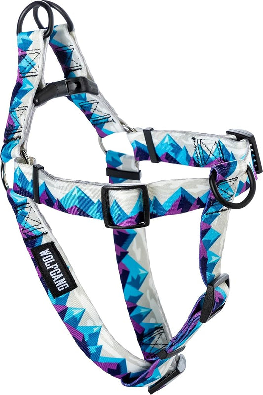 Wolfgang Heavy Duty Adjustable Dog Harness, Pull-Tested for Walking & Training, RockyPeaks Print, Large