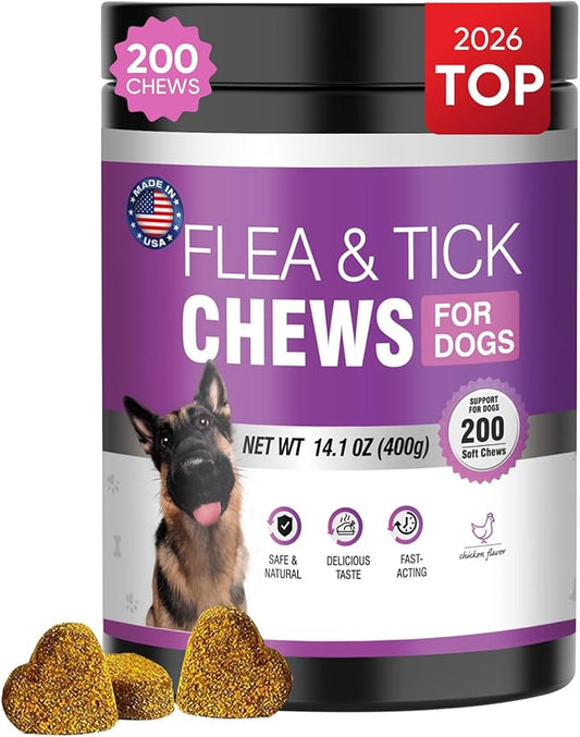 Fleas Ticks Treatment Dog Oral Chewables Support Supplement Breeds and Ages Dogs