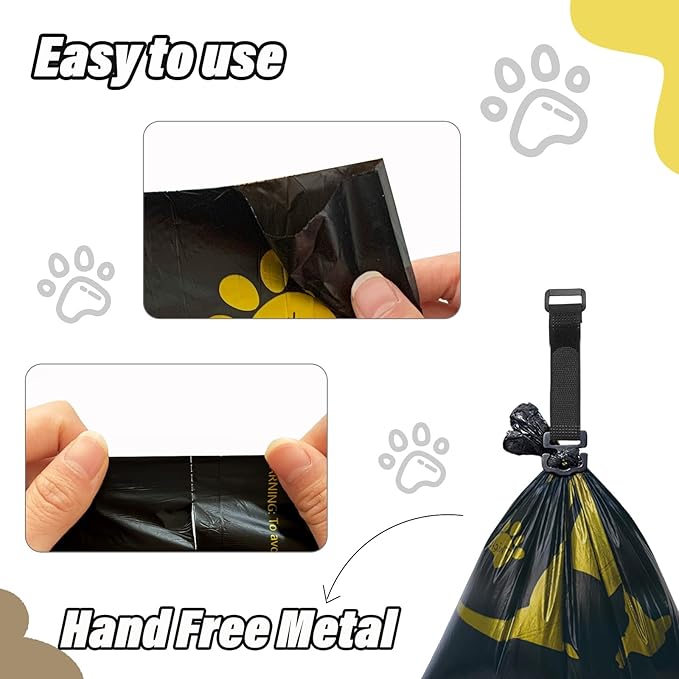 Metal Dog Poop Bag Holder w/Leash Clip|Durable Scratch-Resistant Aluminum|15 Bags+3 Accessories(Silver)