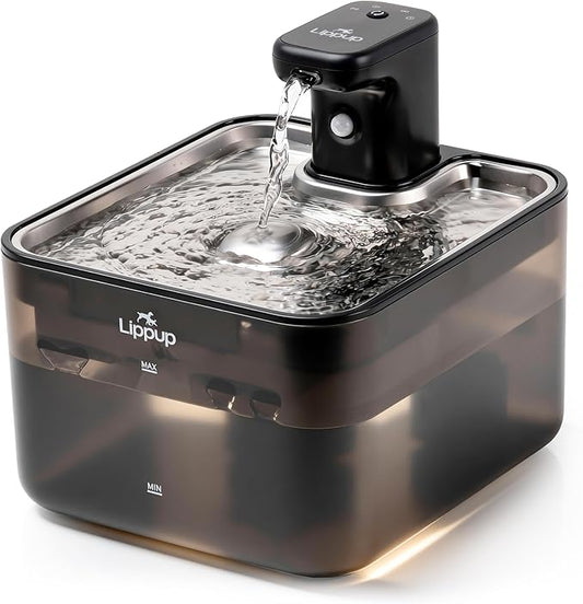 Cat Water Fountain Cordless, 88oz/2.6L Wireless Pet Water Fountains for Cats Indoor, Battery Operated Cat Drinking Fountain with Motion Sensor, Ultra Quiet Pump, BPA-Free, Black