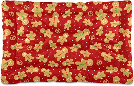 Christmas Gingerbread Cookie Pet Bed Cute Dog Bed Mat Absorbing Non Slip Pad Pet Sleeping Mat for Small, Medium, and Large Dogs Puppy Cat 24 in x 18 in