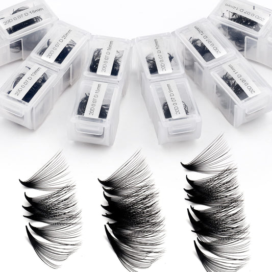 Wendy Lashes Premade Fans Eyelash Extensions 1200Pcs Eyelash Extension 20D Volume Lash Extensions Loose Promade Fans D Curl Mixe