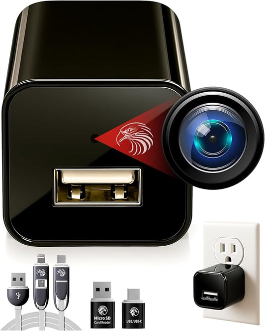 DIVINEEAGLE 1080p Dome Cam, Motion Detection, microSD Slot, Easy Setup, App-Free, No Live View-Data Protected, Video-Only - Plug-in Premium Reliable Pet Camera for Pet Nanny Use