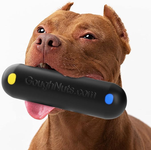 Goughnuts — Dog Toys for Aggressive Chewers | Virtually Indestructible Dog Toys for Breeds Such as Pit Bulls and German Shepherds | Heavy Duty Rubber Stick Toy | Extra Large
