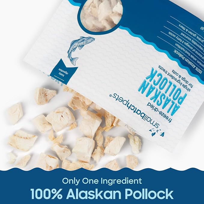 smallbatch Pets Freeze Dried Cat & Dog Treats, 2oz - Rainbow Trout, Organic High Protein Treats, Omega 3 Fatty Acids, Gluten Free, Grain Free, Made in The USA, Ethically Sourced, Single Protein