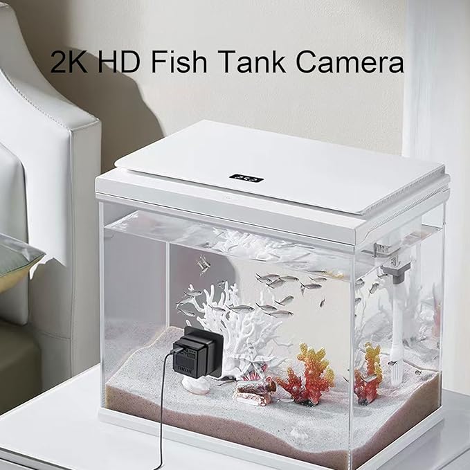Dpofirs 2MP 2K Aquarium & Terrarium Pet Camera, Window Camera for Fish, Lizard, Reptile Pet and Window Bird Feeder, AI Motion Detection, 140 Wide Angle