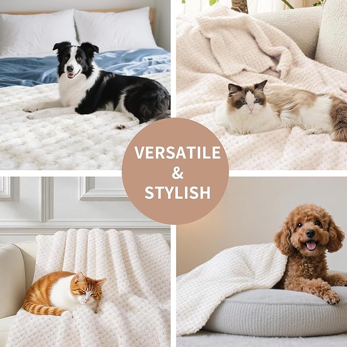 Pet Blanket Warm Soft Dog Blankets Washable Cat Throw Blankets Sofa Bed Couch Furniture Protector Cover for Small Medium Large Dogs Cats, Purple, 24" x 31"