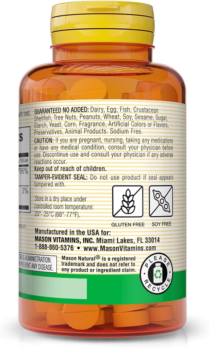 MASON NATURAL VITAMIN B-6 250mg 60 TABS
