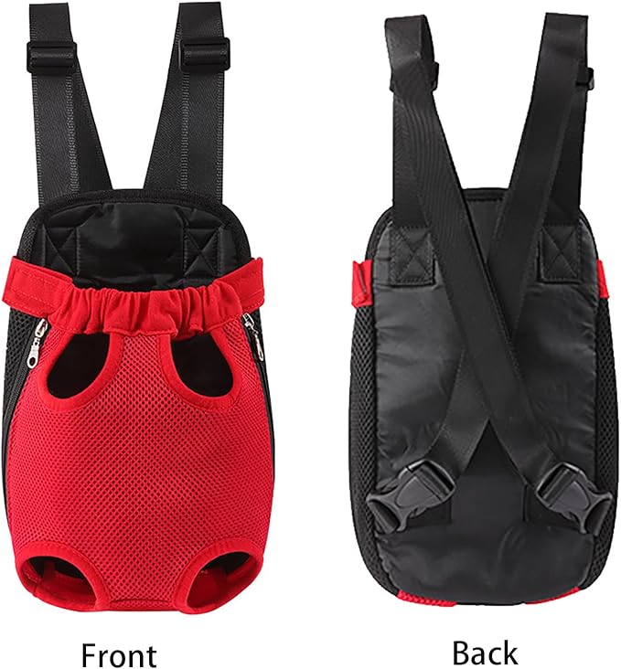 Dog Carrier Backpack, Adjustable Puppy Front Carrier Backpack, Ventilated Dog Chest Carrier for Hiking Camping Travel, Sling Bag for Small Medium Dog Cat Rabbit Puppies, Suit 13-15 lbs (Black, XL)