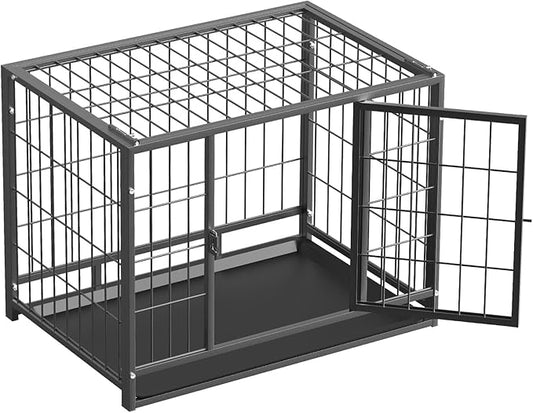 32 Inch Dog Crate, Escape Proof Dog Cage with Dual Door Lock, Removable Tray for Easy Cleaning, Dog Kennel Indoor Outdoor Use