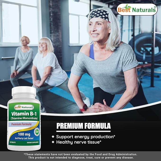 Best Naturals Vitamin B1 as Thiamine Mononitrate 100 mg 120 Tablets (120 Count (Pack of 2))