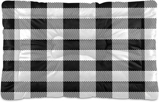 Black White Buffalo Plaid Dog Bed Lumberjack Check Medium Pet Bed Mat Non Slip Cat Beds Pad Mats Soft Dogs Bed Pillows Pets Blanket Cushion
