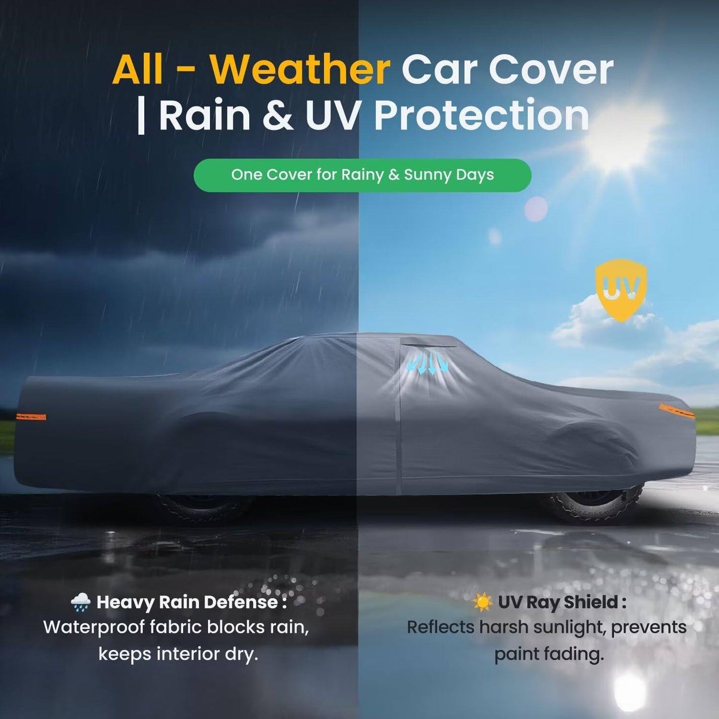 Waterproof Pontiac Bonneville(1986-2005) Car Cover with Breathable Vents, [2025 Upgrade] Premium Covers with Cotton Liner and Zipper Door, Sun Rain Snow Dust Uv Protection.(Gift with Towel)