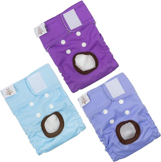 CuteBone Dog Diapers Female Washable Small Medium Large 3 Pack Reusable Doggie Diapers Puppy Period Pants for Doggy Heat Cycle Peeing