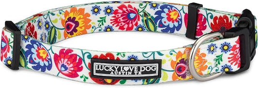 Lucky Love Dog - Adjustable Dog Collar with Easy Click Buckle for Small Ones, Durable, & Comfortable for Male & Female Dogs, Pet Collar for Puppies & Adult Dogs - Ladybird, XS