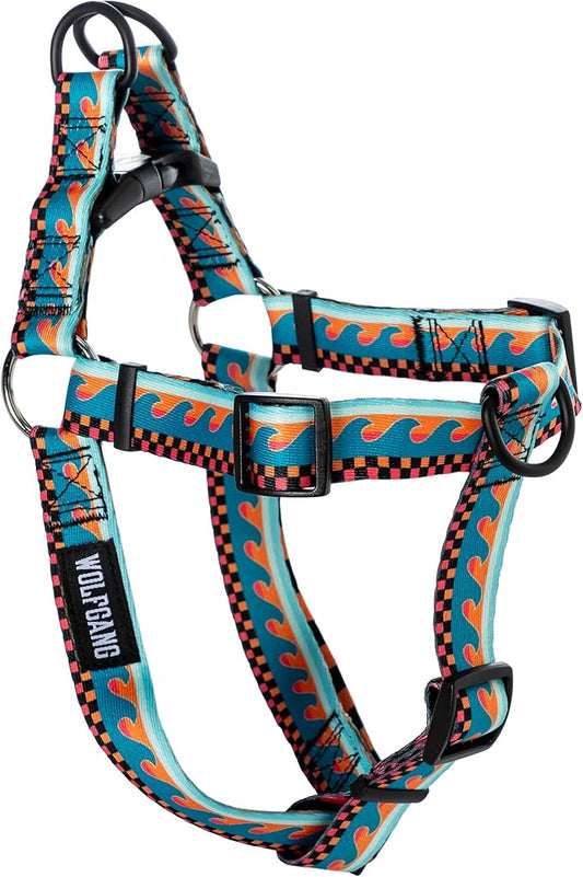 Wolfgang Heavy Duty Adjustable Dog Harness, Pull-Tested for Walking & Training, BuenaOnda Print, X-Large