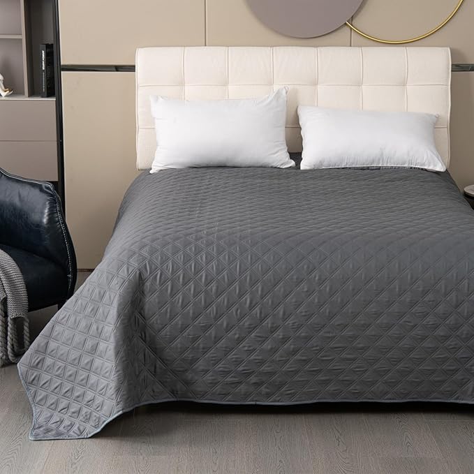 GIBZ Waterproof Dog Bed Cover Anti Slip Pet Furniture Protector Blanket Washable Thick Quilted Mat, Grey, 172x208cm